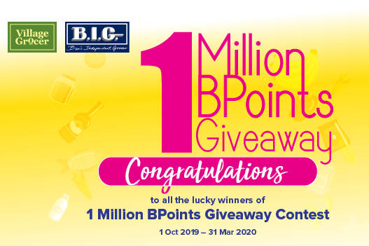 1 Million BPoints Giveaway - Oct 2019 Winners Announcement